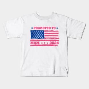 promoted to proud mom est 2024 Kids T-Shirt